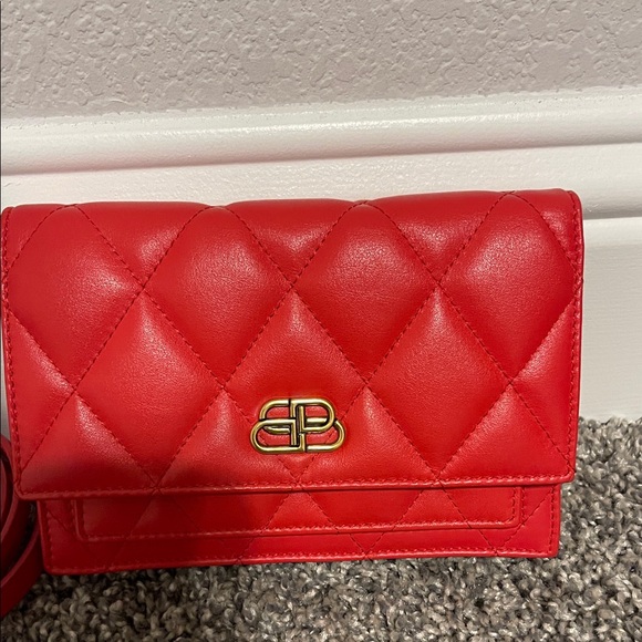 Balenciaga Red Leather XS Quilted Sharp Belt Bag - Picture 2 of 14